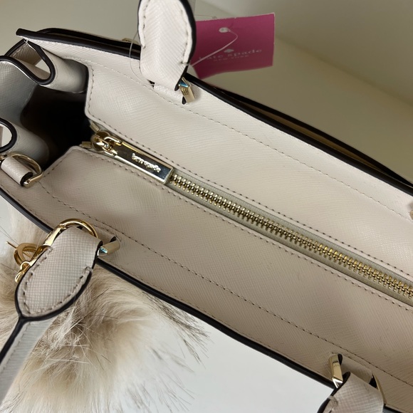 NEW ♠️ Kate Spade 3pc Staci Medium Satchel - Wallet & Fur Pom Set - Picture 8 of 9